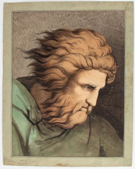 Johann Heinrich Wilhelm Tischbein Male head, after