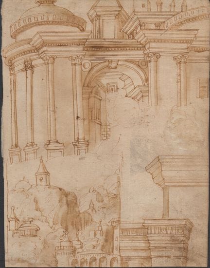Baldassarre Tommaso  Peruzzi (circle of) Study wit