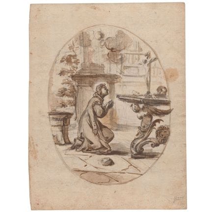 Paolo Gerolamo Piola Study for an Oval with a Sain
