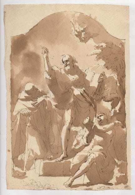 Scene with a prophet and two figures, 18th-century