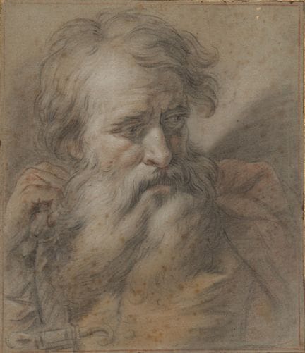 Study for a male head, 18th-century Central Italia