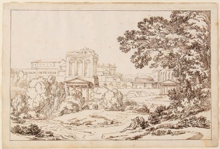 Tommaso Minardi Landscape with classical ruins

Pe