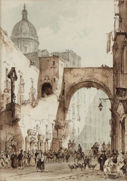 Achille Vianelli Glimpse of Naples

Pen, brown ink