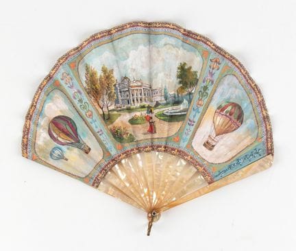 Art Nouveau fan decorated with views of Vienna and