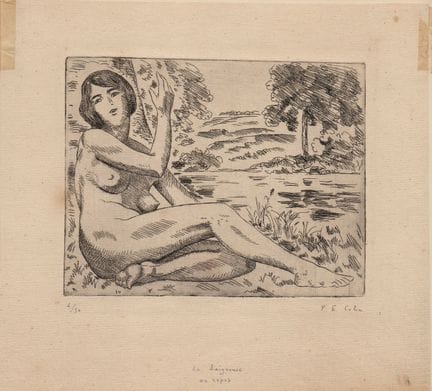 Paul Émile Colin, « Baigneuse allongée »

Eau-fort