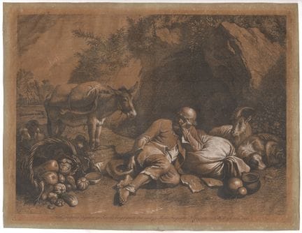 Francesco Londonio, « Vieil homme allongé, adossé 
