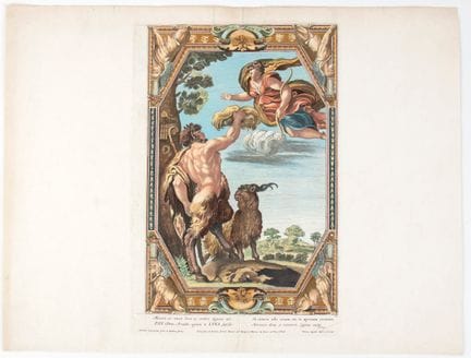 Pietro Aquila Pan and Luna, after Annibale Carracc