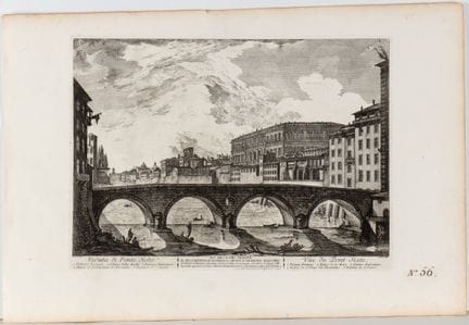 Jean Barbault (d'après) Vue du Ponte Sisto | Rives