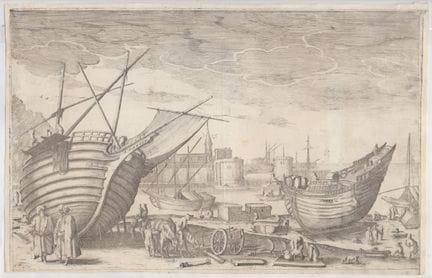 Harbour with Boats, anonymous Tuscan etcher of the