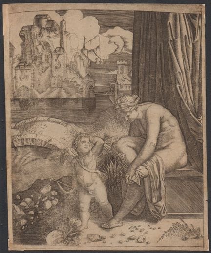 Marcantonio Raimondi (scuola di) Venus after the b