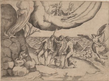 Giulio Bonasone Jupiter, Neptune and Pluto divide 