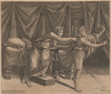 Marcantonio Raimondi Joseph and Putiphar's wife

E