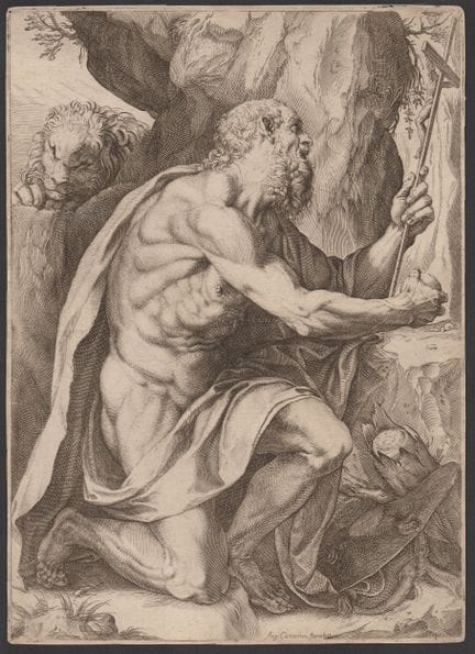 Agostino Carracci - Francesco Brizio Saint Jerome,