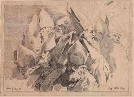 Luigi Tadolini Study of Bishops' Heads, after Gaet