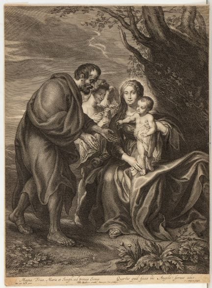 Schelte Adamsz. Bolswert Holy Family, after Anthon