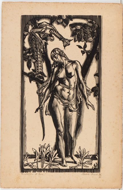 Marcel Roux, « Tentation d'Eva »

Gravure sur bois