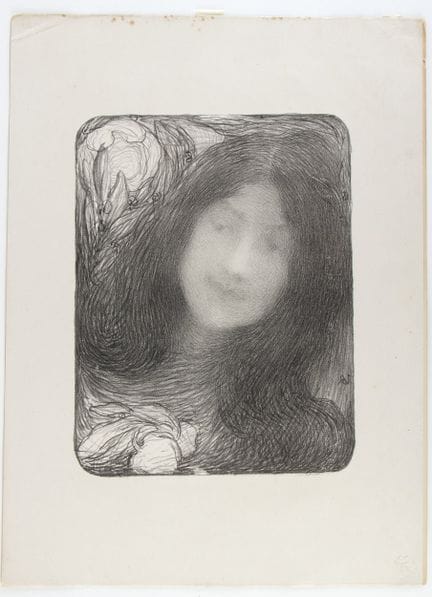 埃德蒙·阿曼-让 《花下》

石版画，555 × 405 毫米（纸张尺寸）。“L’Estampe M
