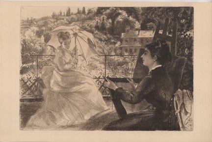Félix Bracquemond, La Terrasse de la Villa Brancas