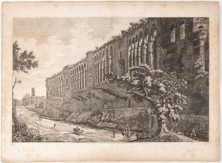 Luigi Rossini, Vue des remparts de Rome, depuis l'