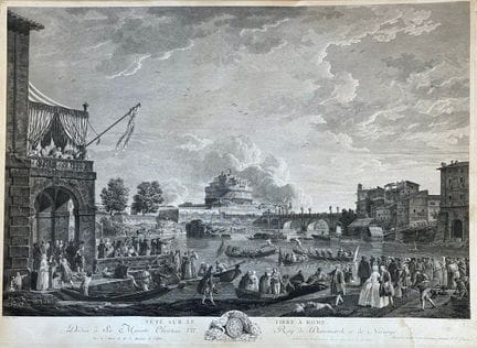 Pierre Jacques Duret, « Fête sur le Tibre à Rome »