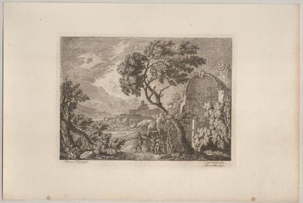 John Plimmer, Paysage avec des ruines, un soldat e