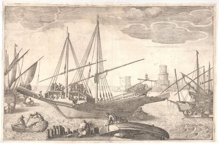 Seascape with Boats, anonymous Tuscan etcher of th