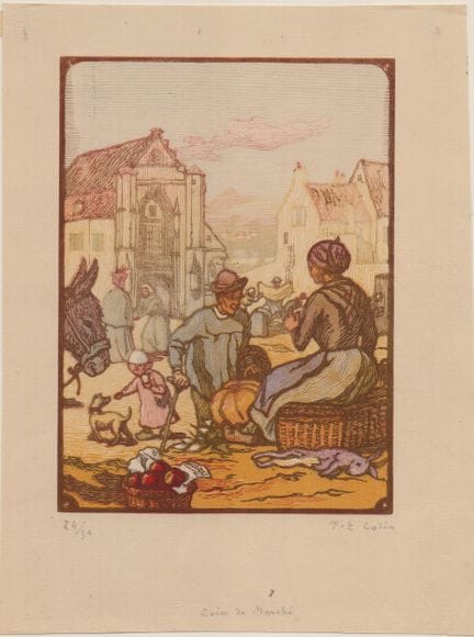 Paul Émile Colin « Coin de marché »

Gravure sur b