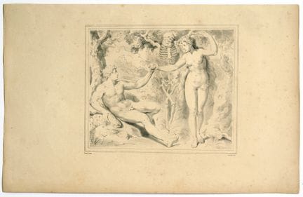 Paul Jourdy, « Adam et Ève », d'après Franz Floris