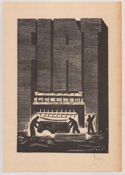 Mario Puppo FIAT, 1943

Gravure sur bois, 330 × 23