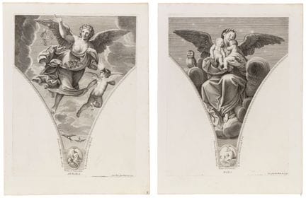 Giovanni Girolamo Frezza, « Aurora | Nox », 1704

