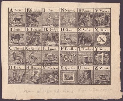 Alphabet, graveur français anonyme du XVIIIe siècl