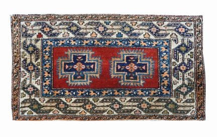 A small knotted mat Bidjar area, West Persia, 1900
