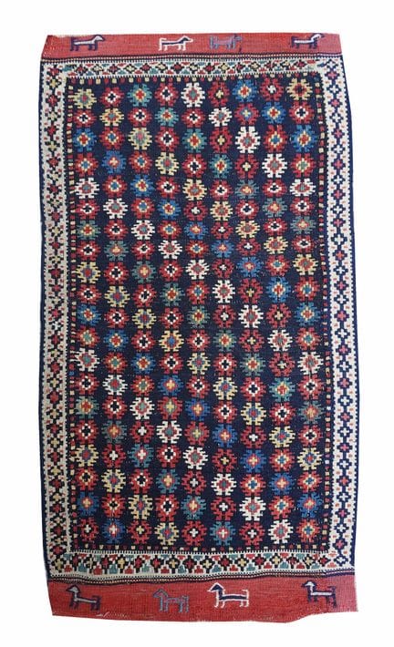 A rare Kordi Kilim panel Northeast Persia, late 19