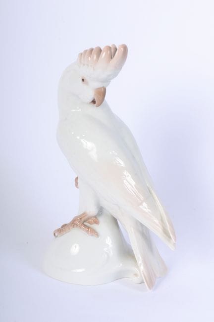 White porcelain parrot, first half of the 20th cen