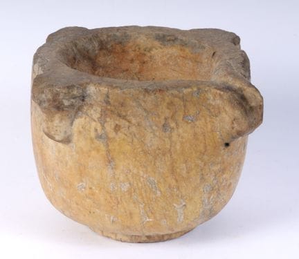 Apothekermörser aus gelbem Vicenza-Marmor, Italien