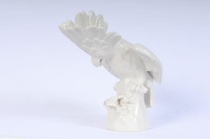 White porcelain parrot, first half of the 20th cen