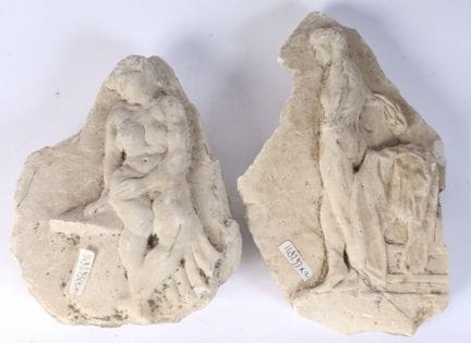 Zweier-Set aus zwei Hochreliefs aus Marmor aus dem