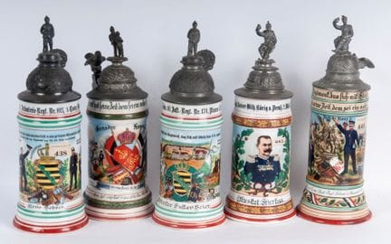 Reservist's mug, lot of five first quarter of the 