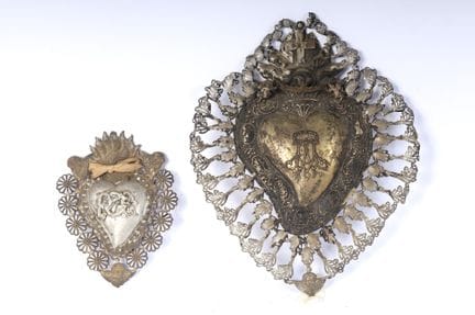 Set of two Marian votive offerings, early 20th cen