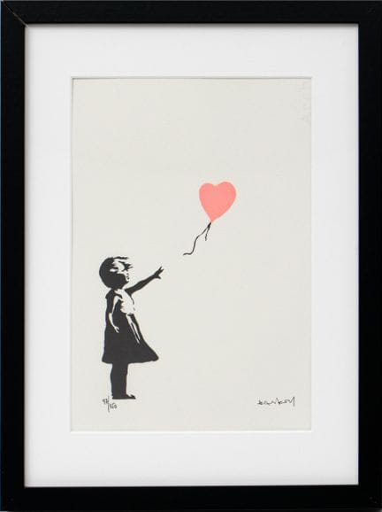 班克斯（BANKSY，1974年出生），根据 
- 《手持粉色气球的女孩》
纸本彩色印刷品 
M A