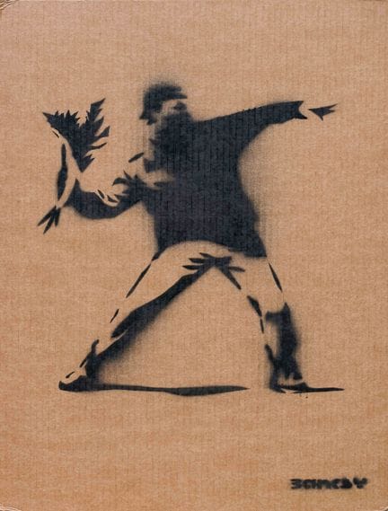 BANKSY (né en 1974), d’après 
- Thrower flower
Poc