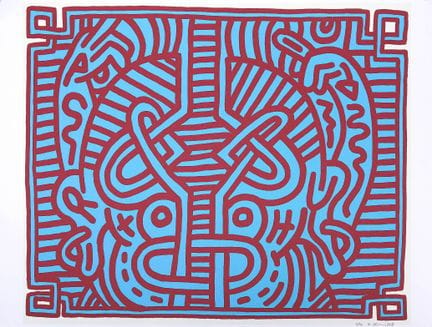基思·哈林（Keith HARING，1958-1990），据 
- 《佛陀》 - 1989
纸本丝