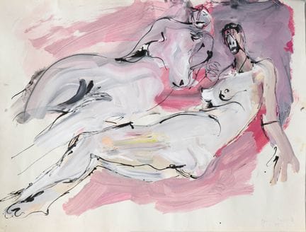 伯纳德·达米亚诺（1926-2000）
女性裸体画 - 1995
水粉画，纸本
右下角签名并注明日期