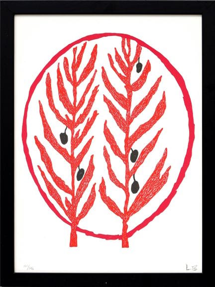 路易丝·布尔乔亚（1911-2010）
《橄榄叶》-2002
纸本彩色石版画
右下角有艺术家签名缩写