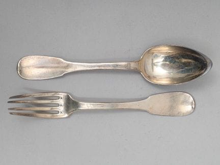 Silberbesteck, Modell „Uniplat“ mit „Kopf eines al