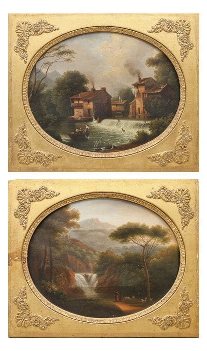 École française vers 1820 Cascade et Barrage au mo