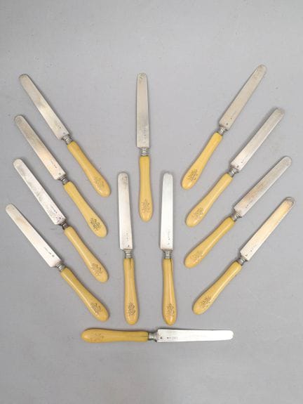Set aus zwölf Obstmessern, Klinge mit abgerundeter