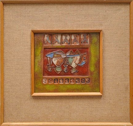 Eugène FIDLER (1910-1990) Par de azulejos de terra