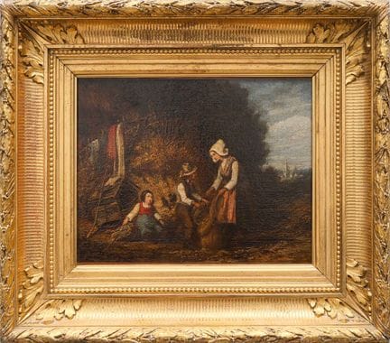 École anglaise vers 1850 Femme et enfants 24,5 x 3