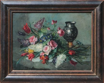 École française vers 1900 Nature-morte au bouquet 